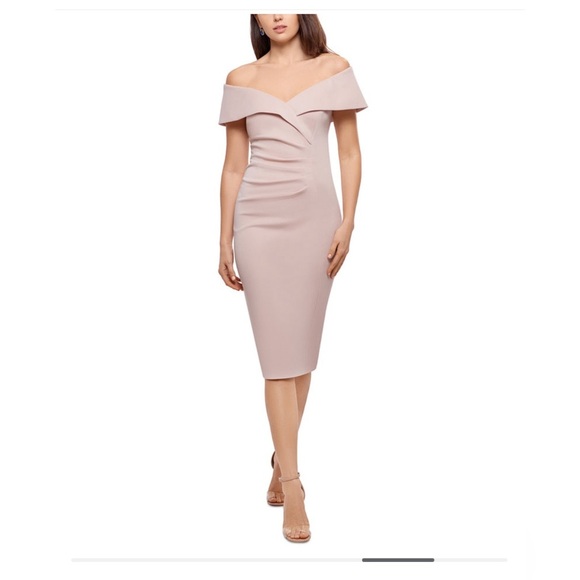 Off-the-Shoulder Sheath Dress.                    A - Picture 1 of 11